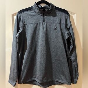 SPYDER Active Long Sleeve Half Zip Pullover Gray Black Men's Size Small